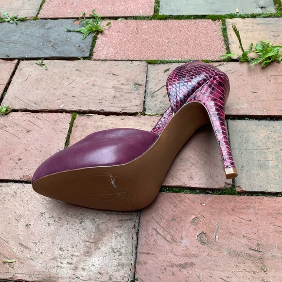 vintage juicy couture purple leather snake heel women size six 6.5 pump shoe - Picture 7 of 8